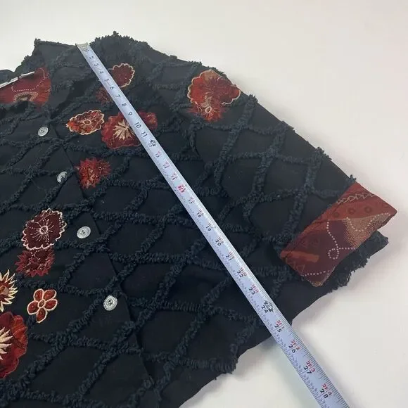 Fashion Bug Floral Embroidered Beaded Jacket 18 20 Boxy 90s Blazer Grunge - Picture 7 of 11